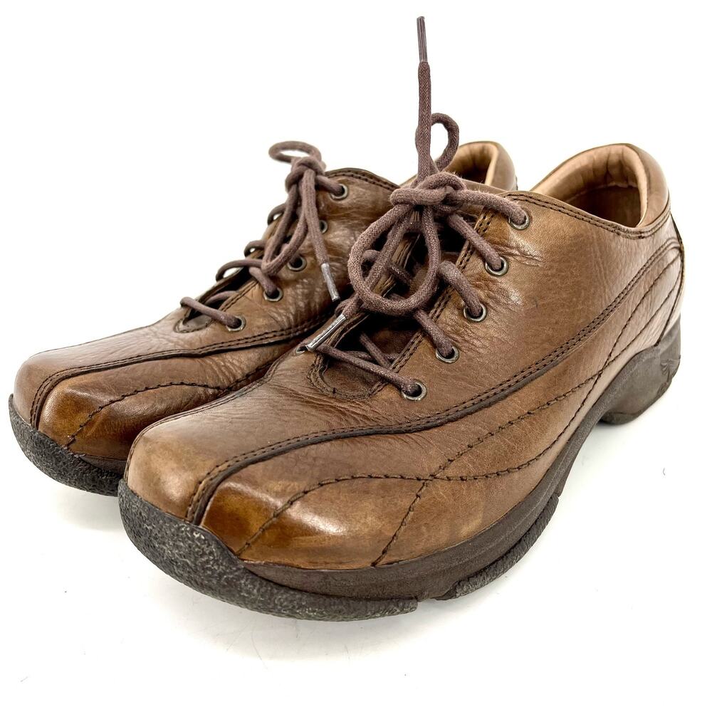 Dansko Women's 10.4 EU41 Brown Leather Kip Lace Up Oxford Comfort Shoes